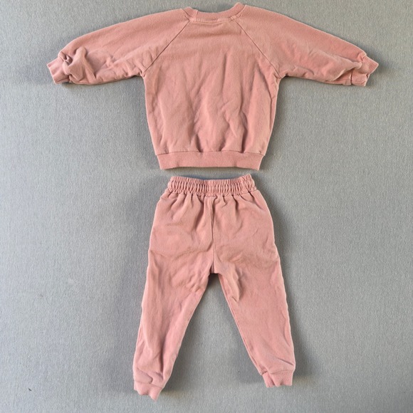 Sage + Ivory Baby Sweatshirt & Sweatpants Set 2T Light Pink Outfit - Picture 13 of 13